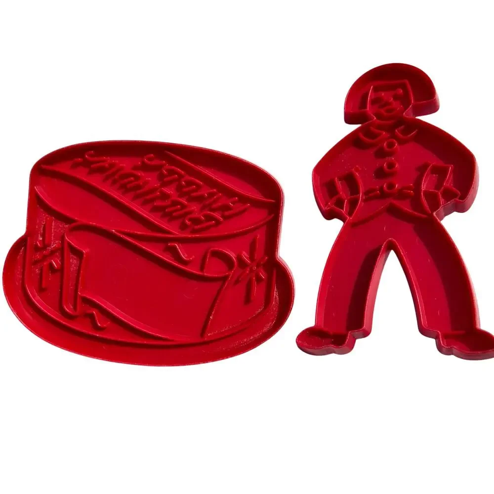 Vintage Tupperware‎ Cookie Cutter Set Red Holiday Shapes 8pc
